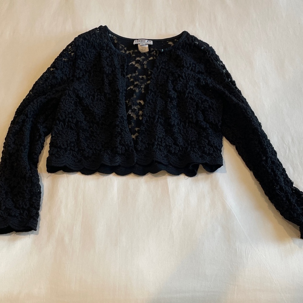 Robbie Bee Black Lace Crop Top